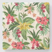 hübsch farbenfrohe exotische Blume Steinuntersetzer (Vorderseite)