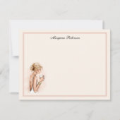 Hübsch Fashionista Name Personalisiert Flat Mitteilungskarte (Vorderseite)