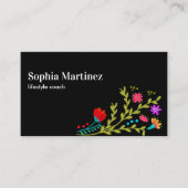 Hübsch Fiesta Floral Bouquet Black Social Media Visitenkarte (Vorderseite)