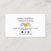 Hübsch Fiesta Floral Bouquet White Social Media Visitenkarte (Rückseite)