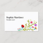 Hübsch Fiesta Floral Bouquet White Social Media Visitenkarte (Vorderseite)