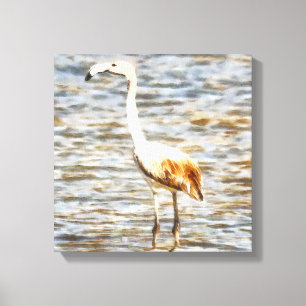 Hübsch Flamingo Fledgling Watercolor Leinwanddruck