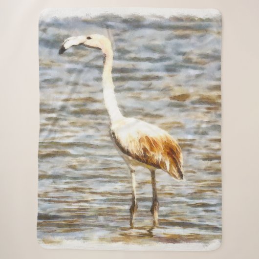 Hübsch Flamingo Fledgling Watercolor Sherpadecke (Vorderseite)