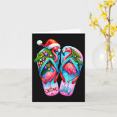 Hübsch Flamingo Flip Flops Tropical Summer Christm Karte (Gelbe Blume)