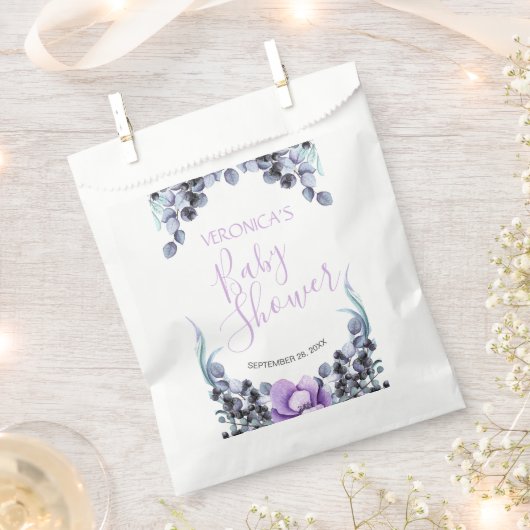 Hübsch Floral Berry Lila Baby Dusche Geschenktütchen (Ausgeschnitten)