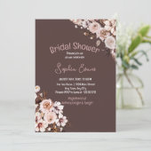 Hübsch Floral Boho Brown Brautparty Einladung (Stehend Vorderseite)