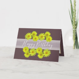 Hübsch Floral Bouquet Daisy Blume Brown Geburtstag Karte