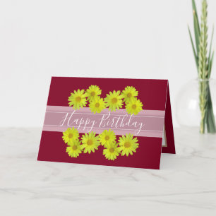 Hübsch Floral Bouquet Daisy Blume Red Birthday Karte