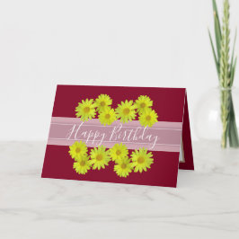 Hübsch Floral Bouquet Daisy Blume Red Birthday Karte