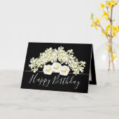 Hübsch Floral Bouquet Weißer Orchid Blume Geburtst Karte (Gelbe Blume)