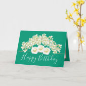 Hübsch Floral Bouquet Weißer Orchid Blume Geburtst Karte (Gelbe Blume)