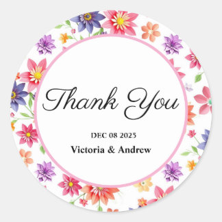 Hübsch Floral Danke Stickers