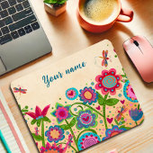 Hübsch floral fröhlich Ihr Name Custom Mousepad