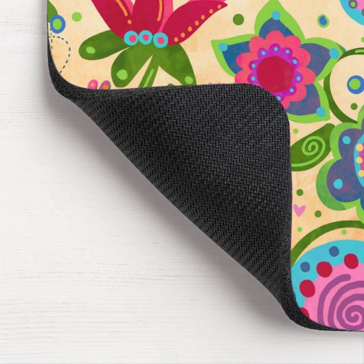 Hübsch floral fröhlich Ihr Name Custom Mousepad (Ecke)