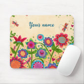 Hübsch floral fröhlich Ihr Name Custom Mousepad (Mit Mouse)