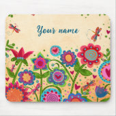 Hübsch floral fröhlich Ihr Name Custom Mousepad (Vorne)
