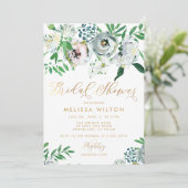 Hübsch Floral Gouache Boho Blume Brautparty Einladung (Stehend Vorderseite)