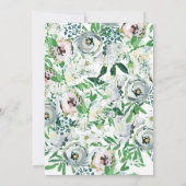 Hübsch Floral Gouache Boho Blume Niedlich Babydusc Einladung (Rückseite)