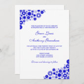 Hübsch Floral Royal Blue Wedding Einladung (Vorne/Hinten)
