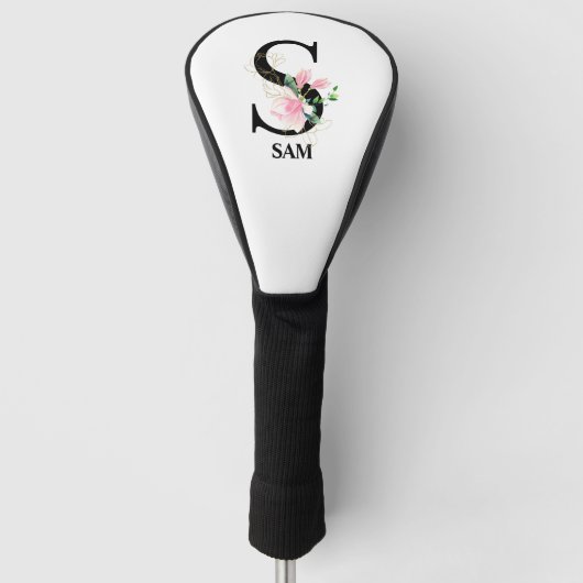 Hübsch Floral S Initial Mit Monogramm Golf Headcover (Vorderseite)