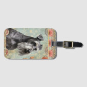 Hübsch Floral Schnauzer Gepäckanhänger (Vorderseite (Horizontal))