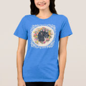 Hübsch Floral Scottish Terrier Tri-Blend Shirt (Vorderseite)