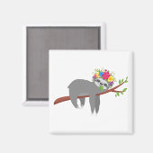 Hübsch Floral Sloth Magnet (Vorderseite/Rückseite)