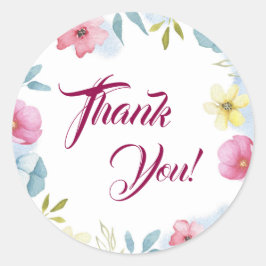 Hübsch Floral Vielen Dank Baby Dusche Runder Aufkleber