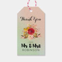 Hübsch Floral Watercolor Bouquet Wedding Vielen Da Geschenkanhänger