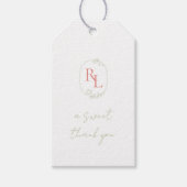 Hübsch Floral Wedding Couple Monogram Vielen Dank Geschenkanhänger (Vorderseite)