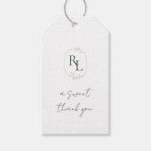 Hübsch Floral Wedding Couple Monogram Vielen Dank Geschenkanhänger (Vorderseite)