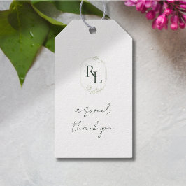 Hübsch Floral Wedding Couple Monogram Vielen Dank Geschenkanhänger