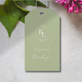 Hübsch Floral Wedding Couple Monogram Vielen Dank Geschenkanhänger