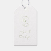 Hübsch Floral Wedding Couple Monogram Vielen Dank Geschenkanhänger (Vorderseite)