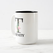 Hübsch florale T mit Monogramm Zweifarbige Tasse (Vorderseite Links)