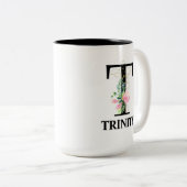 Hübsch florale T mit Monogramm Zweifarbige Tasse (VorderseiteRechts)