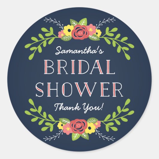 Hübsch Florals | BRAUTPARTY Runder Aufkleber (Vorderseite)