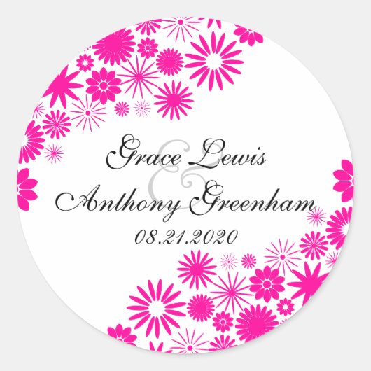 Hübsch Florals Magenta Stickers (Vorderseite)