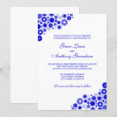 Hübsch Florals Royal Blue Wedding Einladung (Vorne/Hinten)