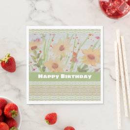 Hübsch Flower Birthday Paper Napkins Serviette