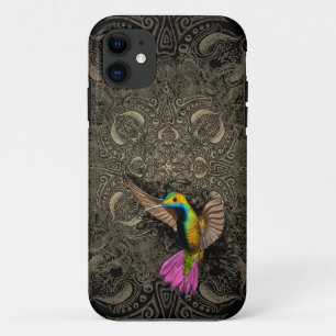 Hübsch Flying Hummingbird Hovering Mehndi Mandala Case-Mate iPhone Hülle