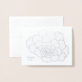 Hübsch Foil Floral Design Blank Danke Karte (Vorderseite mit Umschlag)
