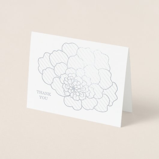 Hübsch Foil Floral Design Blank Danke Karte (Vorderseite)