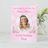 Hübsch, FOTO Geburtstagskarte für sie Einladung (Stehend Vorderseite)