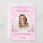 Hübsch, FOTO Geburtstagskarte für sie Einladung (Vorderseite)