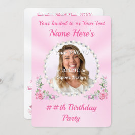 Hübsch, FOTO Geburtstagskarte für sie Einladung