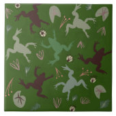 Hübsch Frog Grüne Botanische Keramik Fliese (Vorderseite)