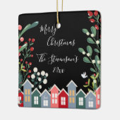 Hübsch frohe Weihnachten Personalisiert Name Flora Keramikornament (Links)