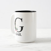 HÜBSCH G MIT MONOGRAMM ZWEIFARBIGE TASSE (Vorderseite Links)