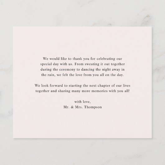 Hübsch Garden Blume Hochzeit Dankeschön Karte (Rückseite)